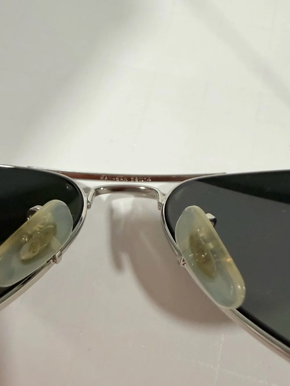 Ray-Ban Aviator Sunglasses in Silver Frame with Green Lenses